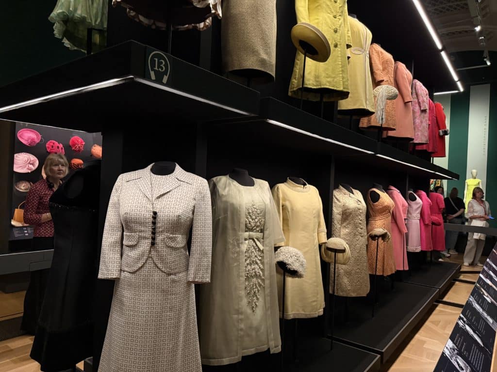 Some of the late Queen Elizabeth IIs clothes on display at the King's Gallery in September 2026
